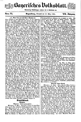 Bayerisches Volksblatt (Regensburger Morgenblatt) Mittwoch 28. März 1855