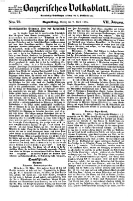Bayerisches Volksblatt (Regensburger Morgenblatt) Montag 2. April 1855