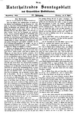 Bayerisches Volksblatt (Regensburger Morgenblatt) Sonntag 8. April 1855