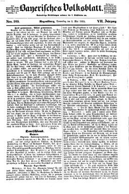 Bayerisches Volksblatt (Regensburger Morgenblatt) Donnerstag 3. Mai 1855