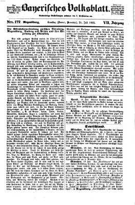 Bayerisches Volksblatt (Regensburger Morgenblatt) Samstag 21. Juli 1855