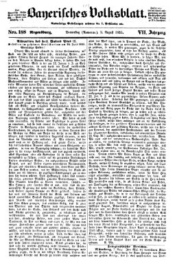 Bayerisches Volksblatt (Regensburger Morgenblatt) Donnerstag 9. August 1855