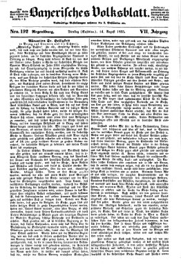 Bayerisches Volksblatt (Regensburger Morgenblatt) Dienstag 14. August 1855