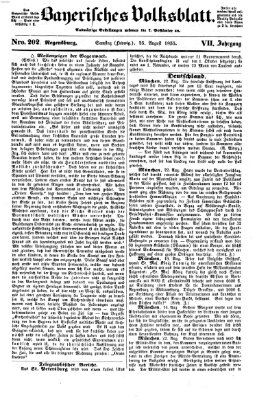 Bayerisches Volksblatt (Regensburger Morgenblatt) Samstag 25. August 1855