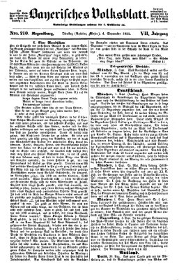 Bayerisches Volksblatt (Regensburger Morgenblatt) Dienstag 4. September 1855