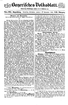 Bayerisches Volksblatt (Regensburger Morgenblatt) Donnerstag 20. September 1855
