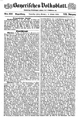 Bayerisches Volksblatt (Regensburger Morgenblatt) Donnerstag 4. Oktober 1855