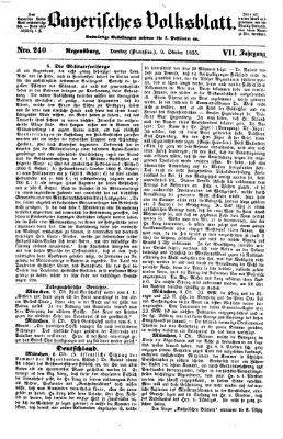 Bayerisches Volksblatt (Regensburger Morgenblatt) Dienstag 9. Oktober 1855