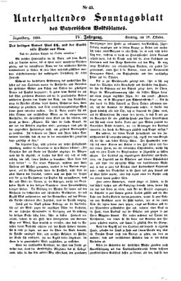 Bayerisches Volksblatt (Regensburger Morgenblatt) Sonntag 28. Oktober 1855