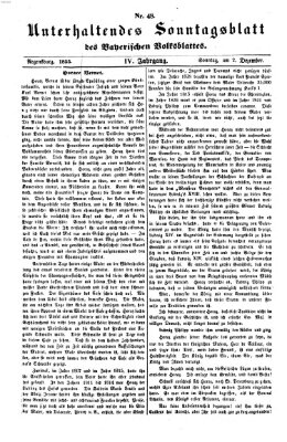 Bayerisches Volksblatt (Regensburger Morgenblatt) Sonntag 2. Dezember 1855