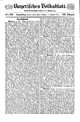 Bayerisches Volksblatt (Regensburger Morgenblatt) Montag 3. Dezember 1855