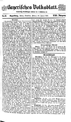 Bayerisches Volksblatt (Regensburger Morgenblatt) Freitag 18. Januar 1856