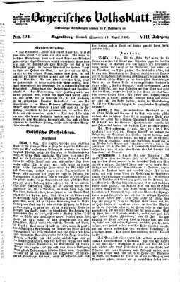 Bayerisches Volksblatt (Regensburger Morgenblatt) Mittwoch 13. August 1856