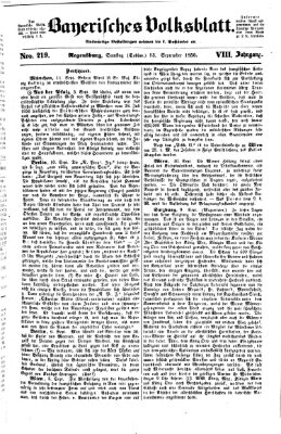 Bayerisches Volksblatt (Regensburger Morgenblatt) Samstag 13. September 1856