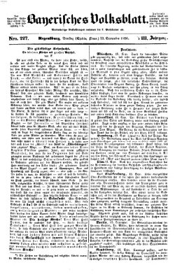 Bayerisches Volksblatt (Regensburger Morgenblatt) Dienstag 23. September 1856