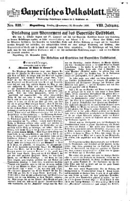 Bayerisches Volksblatt (Regensburger Morgenblatt) Dienstag 30. September 1856