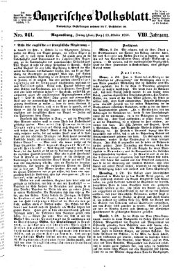 Bayerisches Volksblatt (Regensburger Morgenblatt) Freitag 10. Oktober 1856