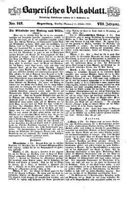 Bayerisches Volksblatt (Regensburger Morgenblatt) Samstag 11. Oktober 1856