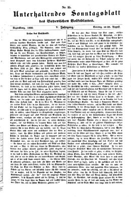 Bayerisches Volksblatt (Regensburger Morgenblatt) Sonntag 31. August 1856