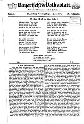 Bayerisches Volksblatt (Regensburger Morgenblatt) Donnerstag 1. Januar 1857