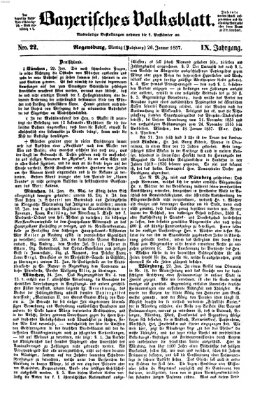 Bayerisches Volksblatt (Regensburger Morgenblatt) Montag 26. Januar 1857