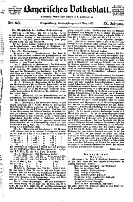 Bayerisches Volksblatt (Regensburger Morgenblatt) Dienstag 3. März 1857