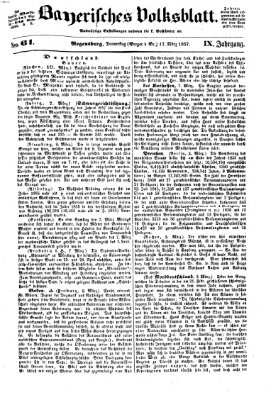 Bayerisches Volksblatt (Regensburger Morgenblatt) Donnerstag 12. März 1857