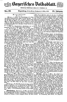 Bayerisches Volksblatt (Regensburger Morgenblatt) Freitag 13. März 1857
