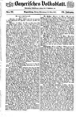 Bayerisches Volksblatt (Regensburger Morgenblatt) Montag 23. März 1857