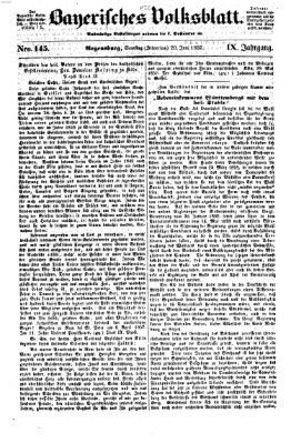Bayerisches Volksblatt (Regensburger Morgenblatt) Samstag 20. Juni 1857