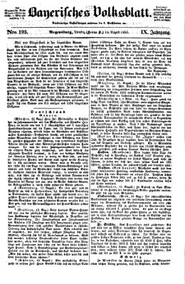 Bayerisches Volksblatt (Regensburger Morgenblatt) Dienstag 18. August 1857