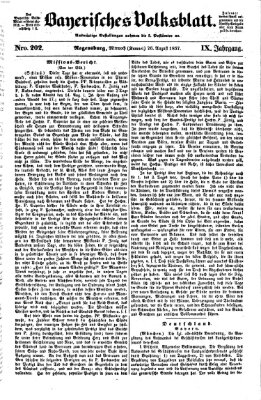 Bayerisches Volksblatt (Regensburger Morgenblatt) Mittwoch 26. August 1857