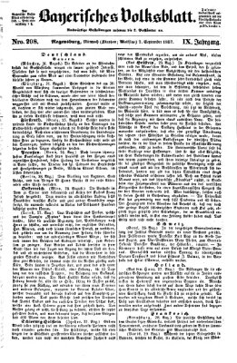 Bayerisches Volksblatt (Regensburger Morgenblatt) Mittwoch 2. September 1857