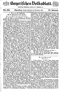 Bayerisches Volksblatt (Regensburger Morgenblatt) Dienstag 22. September 1857