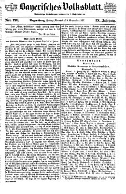 Bayerisches Volksblatt (Regensburger Morgenblatt) Freitag 25. September 1857