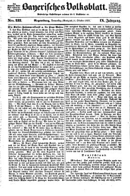 Bayerisches Volksblatt (Regensburger Morgenblatt) Donnerstag 1. Oktober 1857