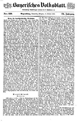 Bayerisches Volksblatt (Regensburger Morgenblatt) Donnerstag 8. Oktober 1857