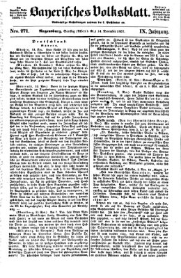 Bayerisches Volksblatt (Regensburger Morgenblatt) Samstag 14. November 1857