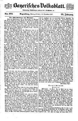 Bayerisches Volksblatt (Regensburger Morgenblatt) Montag 16. November 1857