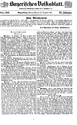 Bayerisches Volksblatt (Regensburger Morgenblatt) Montag 21. Dezember 1857