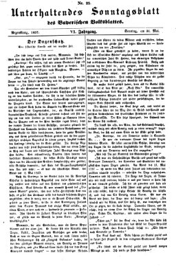 Bayerisches Volksblatt (Regensburger Morgenblatt) Sonntag 31. Mai 1857
