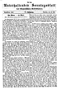 Bayerisches Volksblatt (Regensburger Morgenblatt) Sonntag 19. Juli 1857