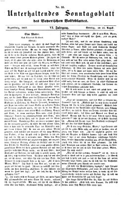 Bayerisches Volksblatt (Regensburger Morgenblatt) Sonntag 16. August 1857