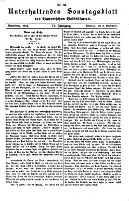 Bayerisches Volksblatt (Regensburger Morgenblatt) Sonntag 6. September 1857