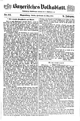 Bayerisches Volksblatt (Regensburger Morgenblatt) Dienstag 16. März 1858