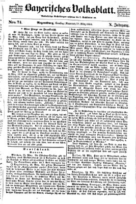 Bayerisches Volksblatt (Regensburger Morgenblatt) Samstag 27. März 1858