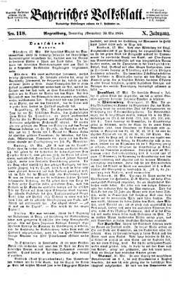 Bayerisches Volksblatt (Regensburger Morgenblatt) Donnerstag 20. Mai 1858