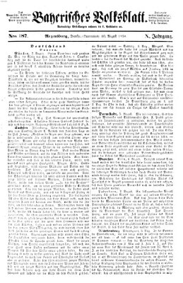 Bayerisches Volksblatt (Regensburger Morgenblatt) Dienstag 10. August 1858