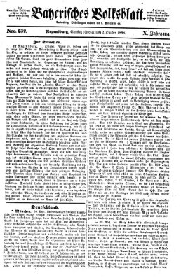 Bayerisches Volksblatt (Regensburger Morgenblatt) Samstag 2. Oktober 1858