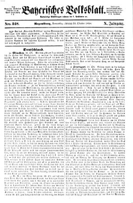 Bayerisches Volksblatt (Regensburger Morgenblatt) Donnerstag 21. Oktober 1858